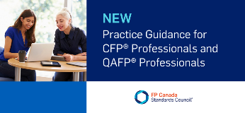 NEW Practice Guidance for CFP Professionals and QAFP Professionals. FP Canada Standards Council logo